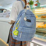 Girl College School Bag Stripe Backpack Casual Women Packbags
