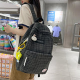 Girl College School Bag Stripe Backpack Casual Women Packbags