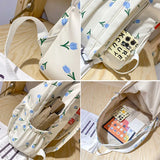 Striped Backpack for Teenage Girls School College Travel Shoulder Bag