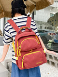 Striped School Bag Casual Women Backpack Teen Travel Rucksack