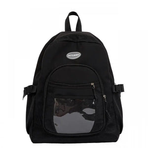 Striped School Bag for Girls, Casual Women Backpack, Travel Shoulder Rucksack