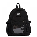 Striped School Bag for Girls, Casual Women Backpack, Travel Shoulder Rucksack
