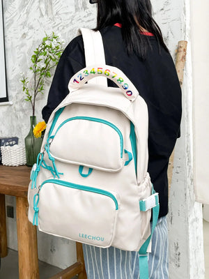 Striped School Bag Casual Women Backpack Teen Travel Rucksack