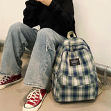 Casual Striped Girls College Backpack for Teenage Travel