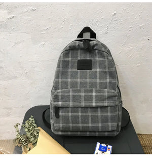 Girl College School Bag Striped Book Packbags