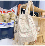 Striped Backpack for Teenage Girls School College Travel Shoulder Bag