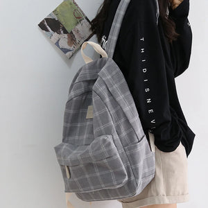 Striped Girl College School Backpack Travel Shoulder Bag Rucksack