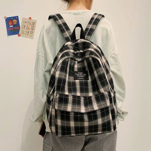 Casual Striped Girls College Backpack for Teenage Travel