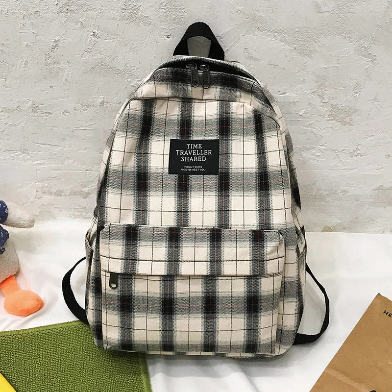 Casual Striped Girls College Backpack for Teenage Travel