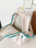 Striped School Bag Casual Women Backpack Teen Travel Rucksack