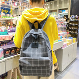 Striped Girl College School Backpack Travel Shoulder Bag Rucksack