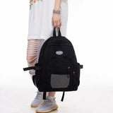 Striped School Bag for Girls, Casual Women Backpack, Travel Shoulder Rucksack