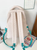 Striped School Bag Casual Women Backpack Teen Travel Rucksack