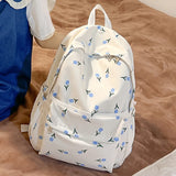 Striped Backpack for Teenage Girls School College Travel Shoulder Bag