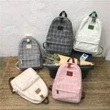 Girl College School Bag Striped Book Packbags