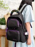 Striped School Bag Casual Women Backpack Teen Travel Rucksack