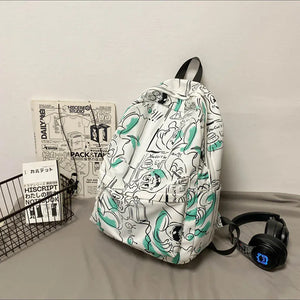 Kids Graffiti Backpack Teens Waterproof Nylon School Bag