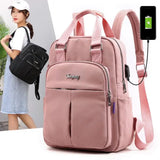 Gray Girl Schoolbag Laptop Backpack for Teenage Girls