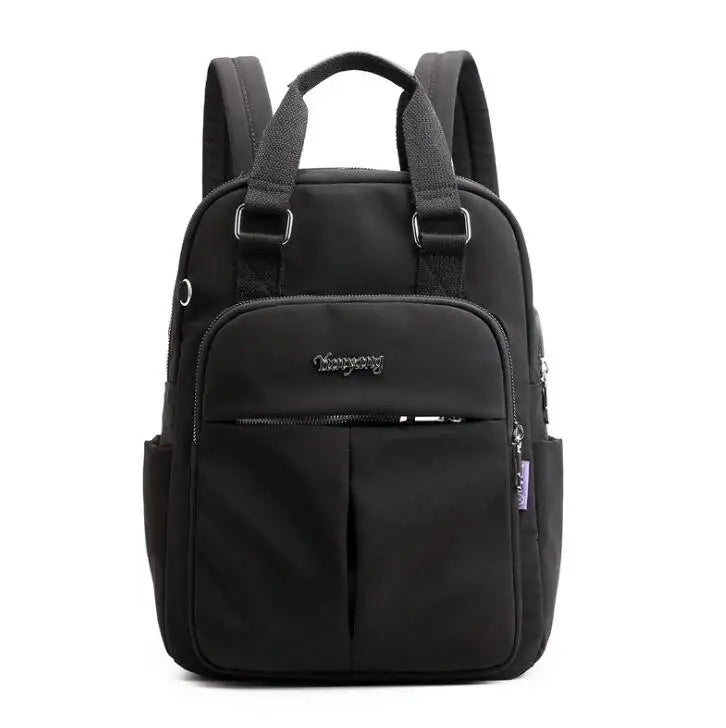 Gray Girl Schoolbag Laptop Backpack for Teenage Girls