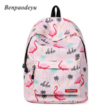 Flamingo Print Backpack for Teenage Girls - Waterproof School Laptop Bag