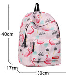 Flamingo Print Backpack for Teenage Girls - Waterproof School Laptop Bag