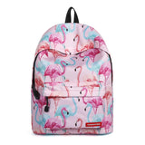 Flamingo Print Backpack for Teenage Girls - Waterproof School Laptop Bag