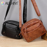 Soft Leather Crossbody Bag for Girls Women Shoulder Handbag Multi-pocket Totes
