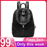 Women PU Leather Shoulder Bag Backpack Large Capacity Handbags