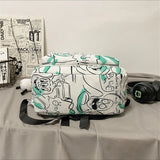 Waterproof Graffiti Backpack for Teenage Girls Student Laptop Travel Bag