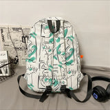 Waterproof Graffiti Backpack for Teenage Girls Student Laptop Travel Bag
