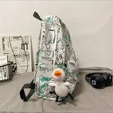 Waterproof Graffiti Backpack for Teenage Girls Student Laptop Travel Bag