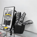Graffiti Letters Women Backpack Female Waterproof Nylon Travel Bag