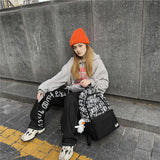 Graffiti Letters Women Backpack Female Waterproof Nylon Travel Bag