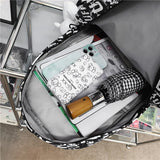 Graffiti Letters Women Backpack Female Waterproof Nylon Travel Bag
