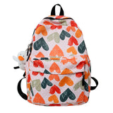 Graffiti Love Print Backpack for Women, Multi-function Canvas Bookbag