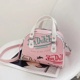 Graffiti Crossbody Shoulder Bag for Women in Pink