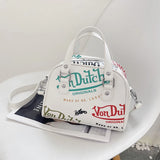 Graffiti Crossbody Shoulder Bag for Women in Pink