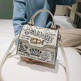 Graffiti Women Handbags PU Leather Small Flap Bag Crossbody Bags for Women