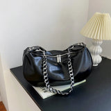 Green Chain Women's Leather Shoulder Messenger Bag