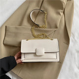 Green Shoulder Bag Flip Women Bag Solid PU Leather Underarm Bag