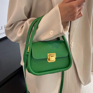 Green Shoulder Bags for Women Pu Leather Crossbody Bag Small Flap Messenger Bag