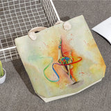 Watercolor Gymnastics Art Print Shoulder Bag Girls High Capacity Handbag