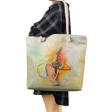 Watercolor Gymnastics Art Print Shoulder Bag Girls High Capacity Handbag