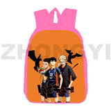 Haikyuu Karasuno Nekoma 3D Backpack Travel Canvas 12/16 Inch Men Teen Girls