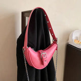 Half Moon Ladies Small Shoulder Crossbody Bag Women Hobos Messenger Bags Purse
