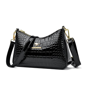 Half Moon Shoulder Bags for Women Handbag Patent Leather Armpit Bag