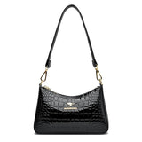 Half Moon Shoulder Bags for Women Handbag Patent Leather Armpit Bag