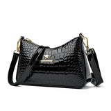 Half Moon Shoulder Bags for Women Handbag Patent Leather Armpit Bag