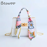 Soft Leather Women Bag with Ribbons Chain Small Shoulder Bag