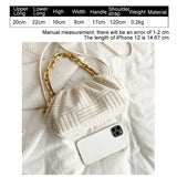 Stylish Thick Chain Crossbody Bag for Women Shoulder Small Tote Striped Bag